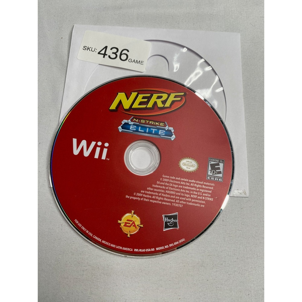 Nerf N-Strike Elite Nintendo Wii Video Game Disc Only